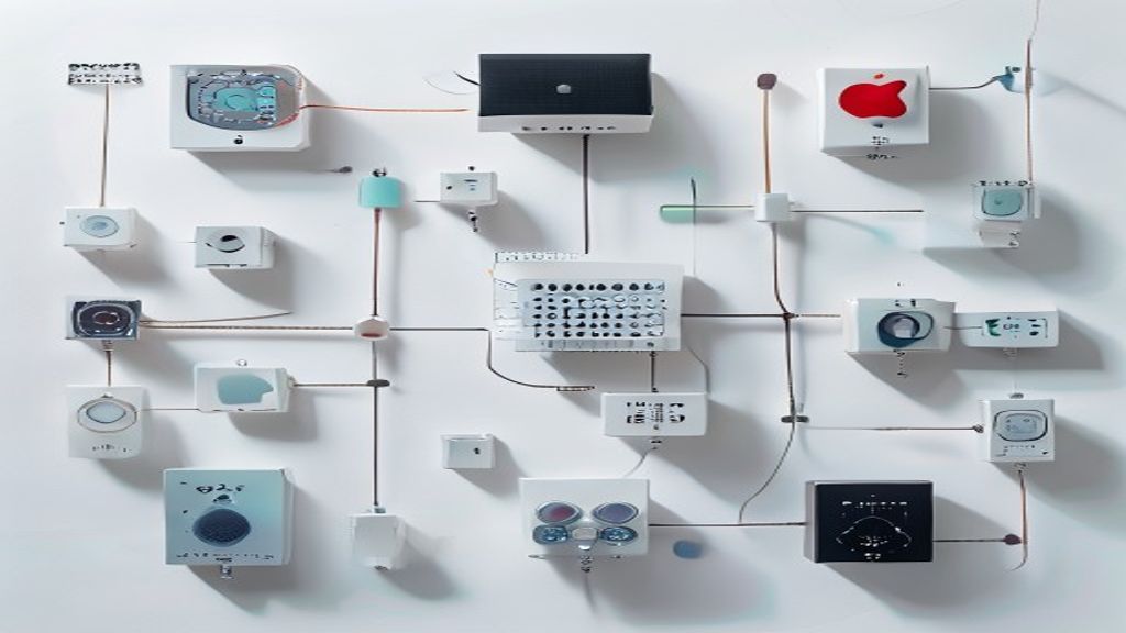 Matter smart home architecture diagram showing Thread devices linking via Border Router to Apple, Google, and Amazon